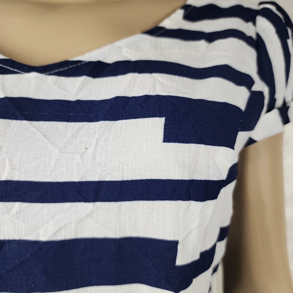 SD&NX Large Junior Blue Stripe Dress – Formal Casual Mini Dress - Picture 6 of 6